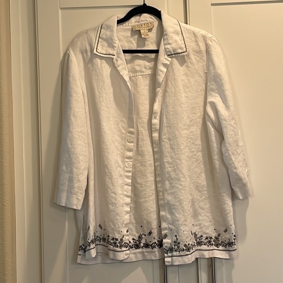 NORTON MCNAUGHTON 100% LINEN TOP SIZE L - Picture 7 of 16